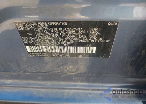 2006 Toyota Rav4 из США, поврежденный, VIN JTMZD33V165026459